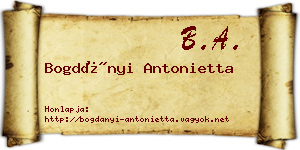 Bogdányi Antonietta névjegykártya
